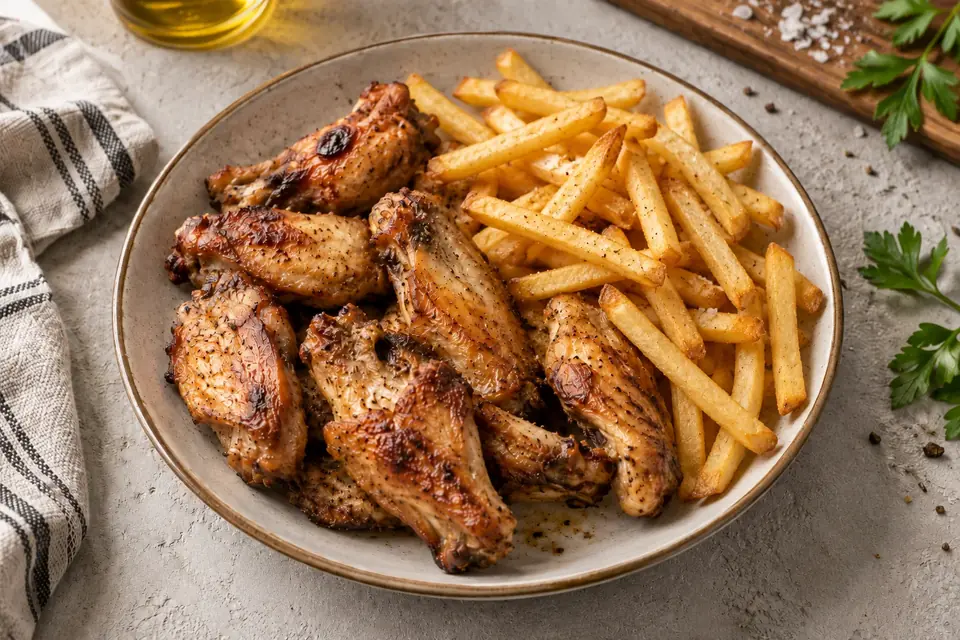 Alitas de Pollo con Patatas
