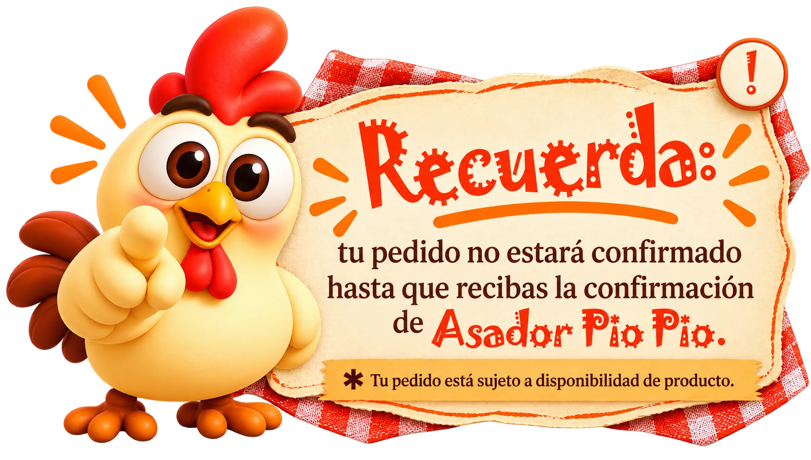 Recuerda: tu pedido necesita confirmación