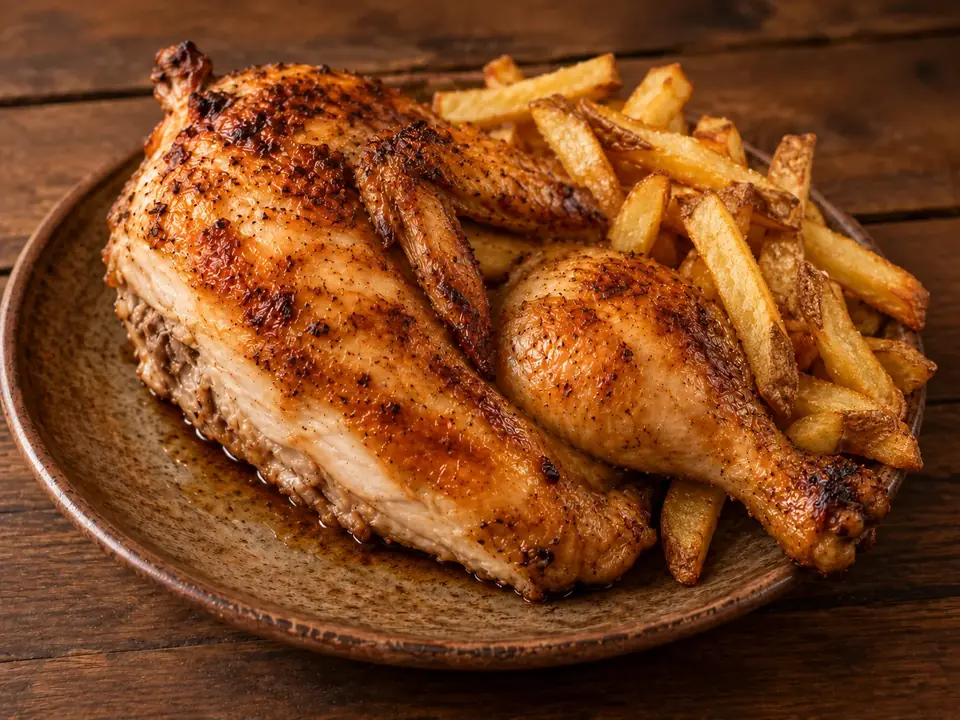 Medio Pollo con Patatas