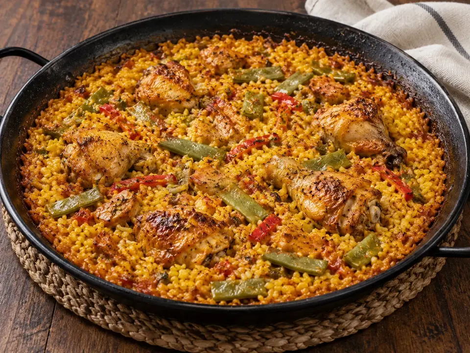 Paella de Pollo y Verduras